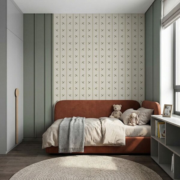 Tapéta Csíkos mintázatú repülőgépek olíva árnyalatokkal, Tapétá geometria, Tapétá geometria csíkok, a01170v2 : Uwalls.hu