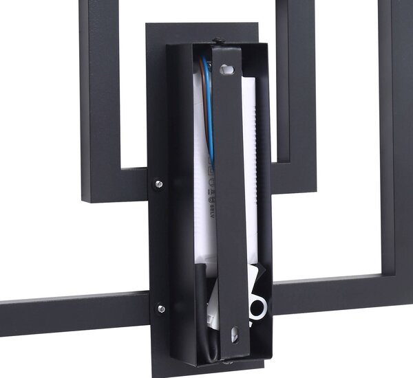 Lindby LED mennyezeti lámpa Madamo, fekete, 30 cm, 3000K, alumínium, Fekete, Nappali / Étkező, Alumínium, Modern