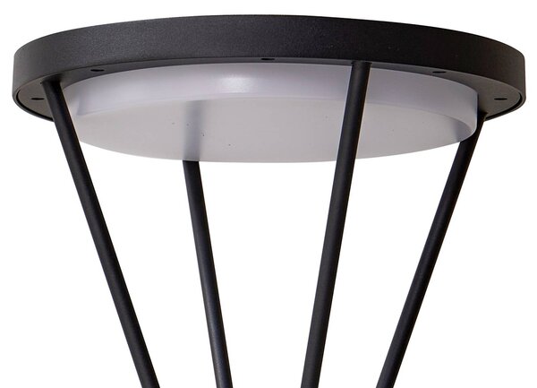Lucande LED-es napelemes hullámlámpa Elario, 80 cm, CCT, érzékelővel, Fekete, Alumínium, Modern