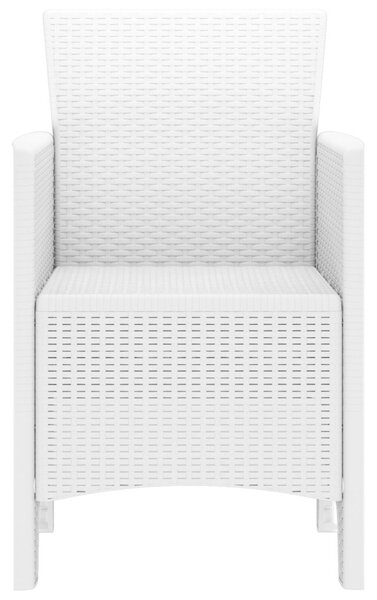 Kerti szék 4-es készlet Fehér Poli rattan Standard Könnyű súly
