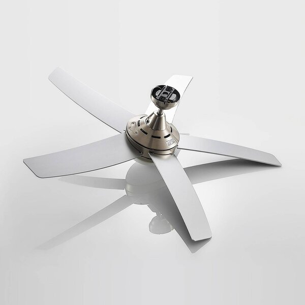 Lindby mennyezeti ventilátor világítással Auraya, csendes, acél, Alu / szürke / cink, Nappali / Étkező, fém, Modern