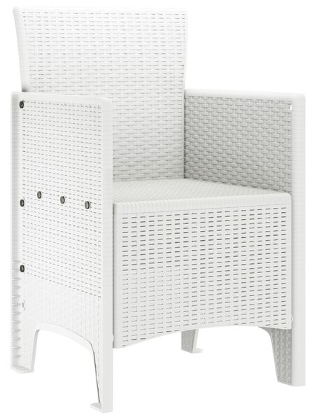 Kerti szék 4-es készlet Fehér Poli rattan Standard Könnyű súly