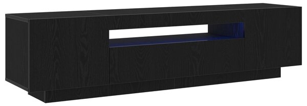 TV szekrény 160 x 35 x 40 cm Fekete Szerelt Fa