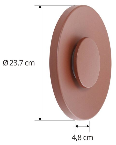 Lucande Kayana LED kültéri fali világítás, rozsdabarna, alumínium, 24 cm, Barna / rozsda, Alumínium, Modern