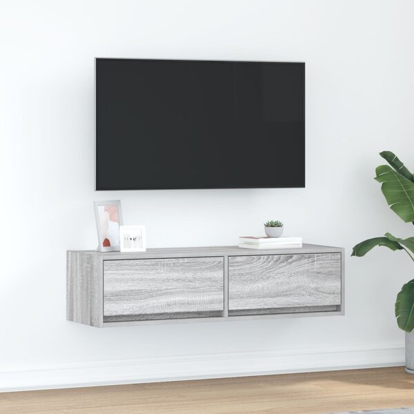 TV Szekrény Szürke Sonoma 100x31x25,5 cm Szerelt Fa