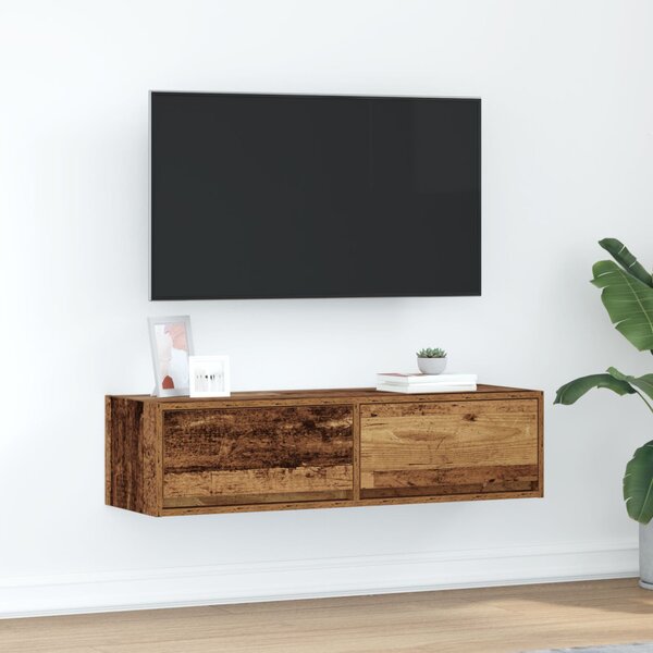 TV Szekrény Régi Fa 100x31x25,5 cm Műanyag Fa