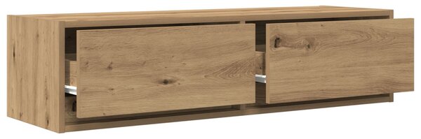 TV szekrény fiókkal kézműves tölgy 100 x 31 x 25,5 cm Faanyag
