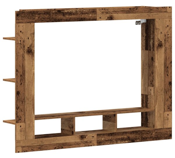 TV szekrény fali elhelyezés, régi fa 152x22x113 cm