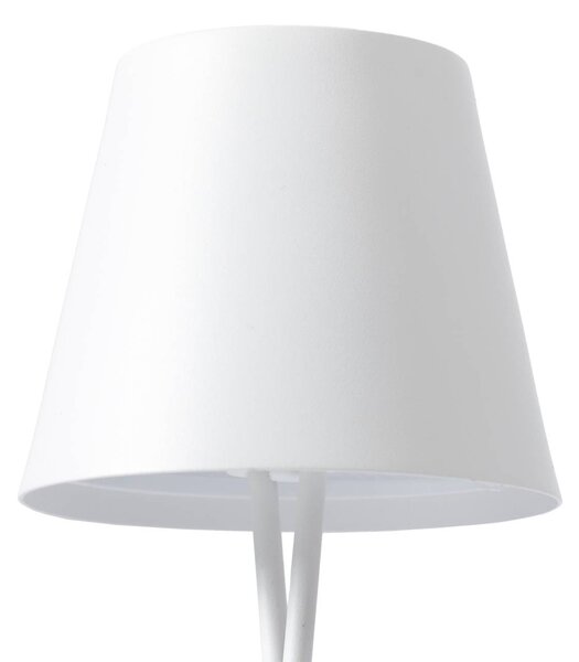 Lindby LED-es újratölthető asztali lámpa Janea CROSS, fehér, fém, dimmelhető, Fehér / opál, fém, Modern