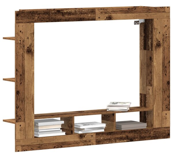 TV szekrény fali elhelyezés, régi fa 152x22x113 cm