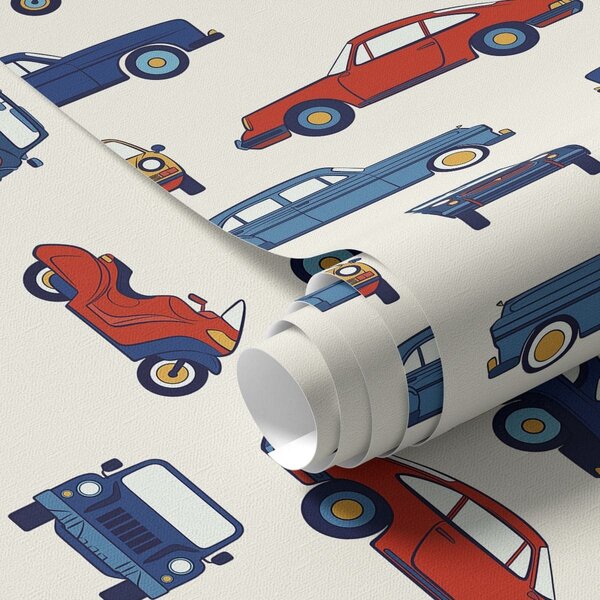Tapéta Színes retro autók és robogók, Tapétá vintage stílusban, a01178v2 : Uwalls.hu