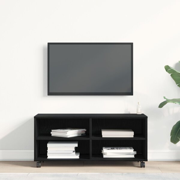 TV Szekrény Fekete 90x35x35 cm Mérnöki Fa