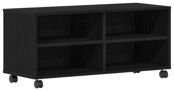 TV Szekrény Fekete 90x35x35 cm Mérnöki Fa