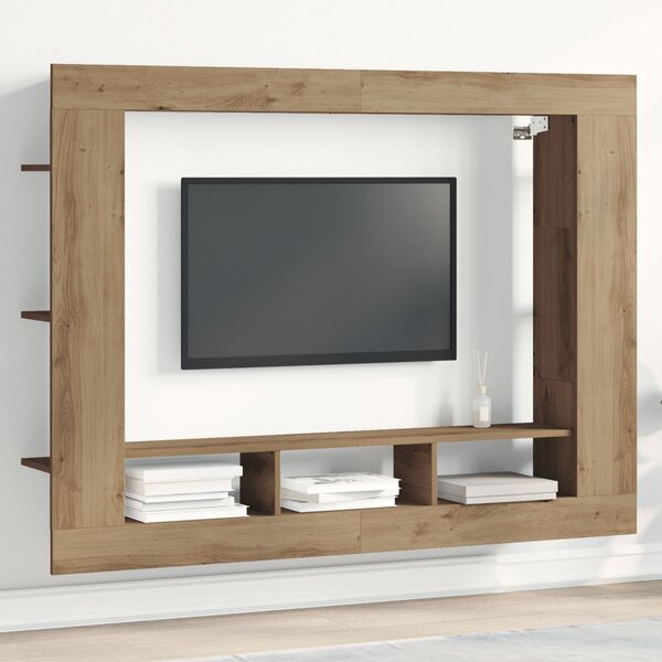 TV szekrény 152 x 22 x 113 cm kézműves tölgy Szerelt fa