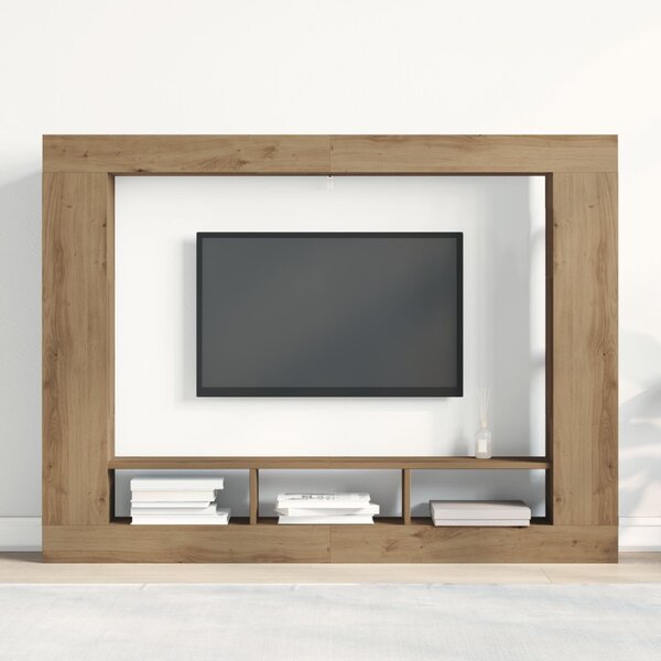 TV szekrény 152 x 22 x 113 cm kézműves tölgy Szerelt fa
