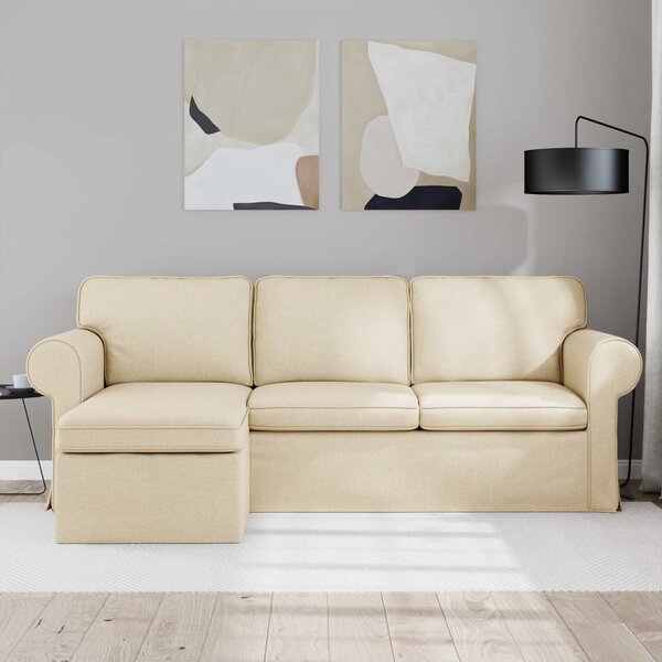 VidaXL Kanapé Krém 215 x 138 x 80 cm szövet