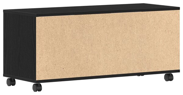 TV Szekrény Fekete 90x35x35 cm Mérnöki Fa