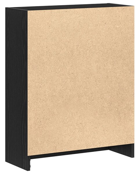 Könyvespolc Fekete 60x24x76 cm Műanyag