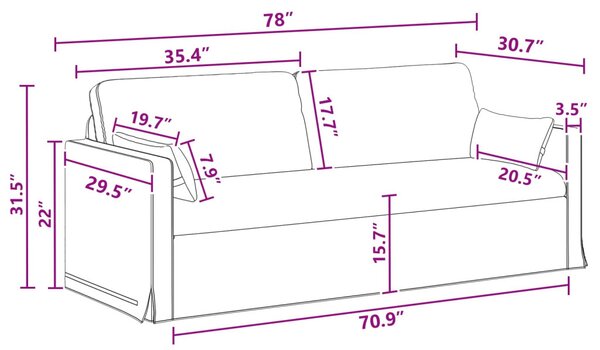 VidaXL Kanapé Sötétszürke 158 x 78 x 80 cm szövet