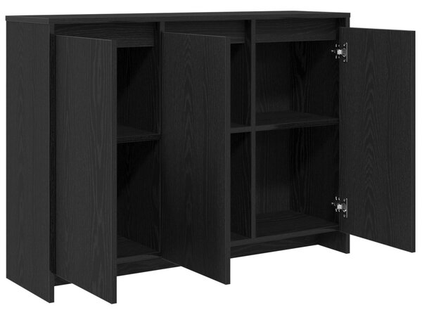 Fekete Tölgy Büfé 102x33x75 cm Műanyag Fa