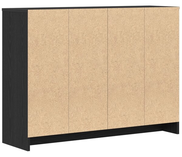 Fekete Tölgy Büfé 102x33x75 cm Műanyag Fa