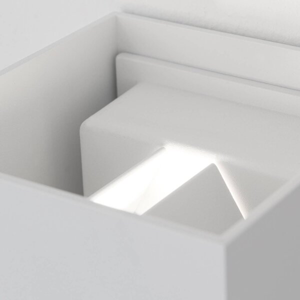 ORION LED kültéri fali lámpa Cube-S, fehér, fém, mozgásérzékelős, mozgásérzékelős, Fehér / opál, Alumínium, Modern