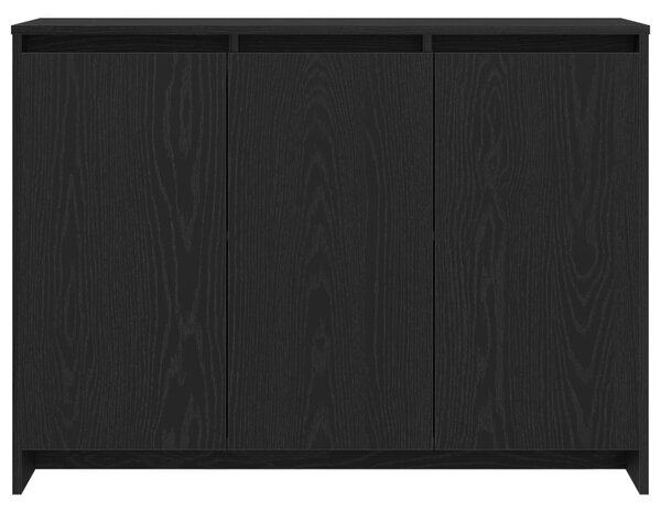 Fekete Tölgy Büfé 102x33x75 cm Műanyag Fa