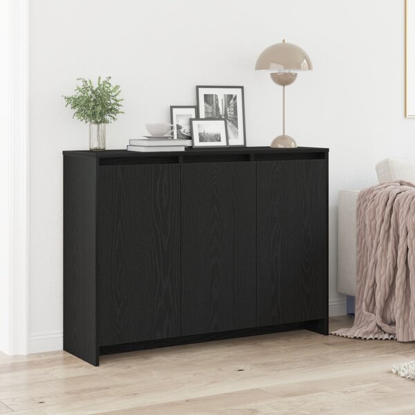Fekete Tölgy Büfé 102x33x75 cm Műanyag Fa