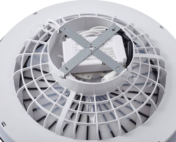 Lindby LED mennyezeti ventilátor Teleo, Ø48 cm, fekete, DC, Tuya, dimmelhető, Fekete, Nappali / Étkező, Műanyag, Modern