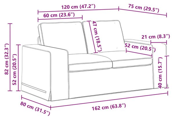 VidaXL Kanapé Sötétszürke 162 x 80 x 82 cm szövet