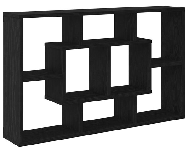 Falpolc polcokkal Fekete tölgy 85 x 16 x 52,5 cm Szerelt Fa
