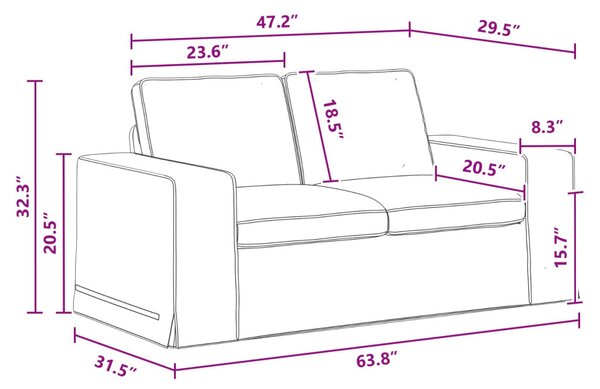 VidaXL Kanapé Sötétszürke 162 x 80 x 82 cm szövet