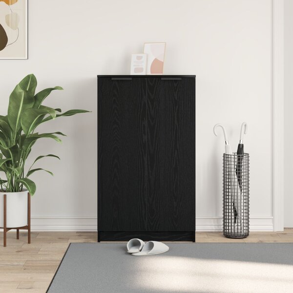 Cipőszekrény polcokkal Fekete tölgy 59 x 35 x 100 cm Faanyag