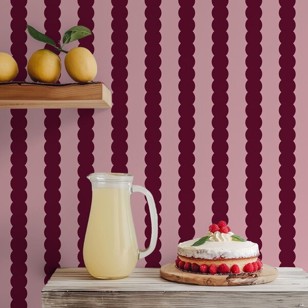 Tapéta Burgundi hullámos csíkok minimalista stílusban, Tapétá geometria, Tapétá geometria csíkok, a01182v5 : Uwalls.hu