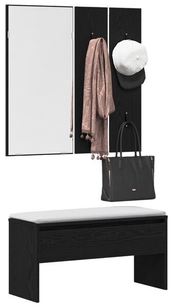 Előszoba bútorkészlet 4 db Fekete tölgy 80 x 30,5 x 40 cm