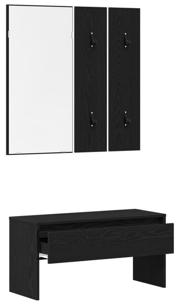 Előszoba bútorkészlet 4 db Fekete tölgy 80 x 30,5 x 40 cm