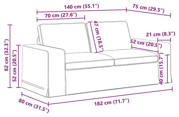 VidaXL Kanapé Sötétzöld 182 x 80 x 82 cm szövet