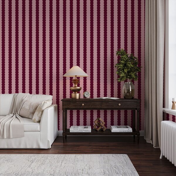 Tapéta Burgundi hullámos csíkok minimalista stílusban, Tapétá geometria, Tapétá geometria csíkok, a01182v5 : Uwalls.hu