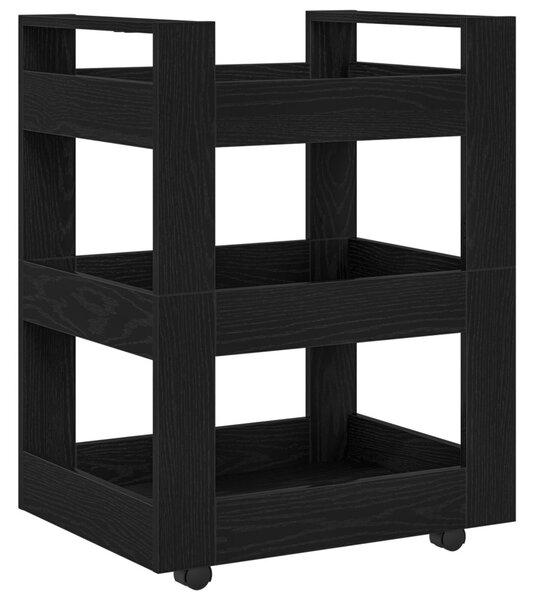 Konyhai Kocsi Fekete Tölgy 60x45x80 cm Összeszerelt Fa