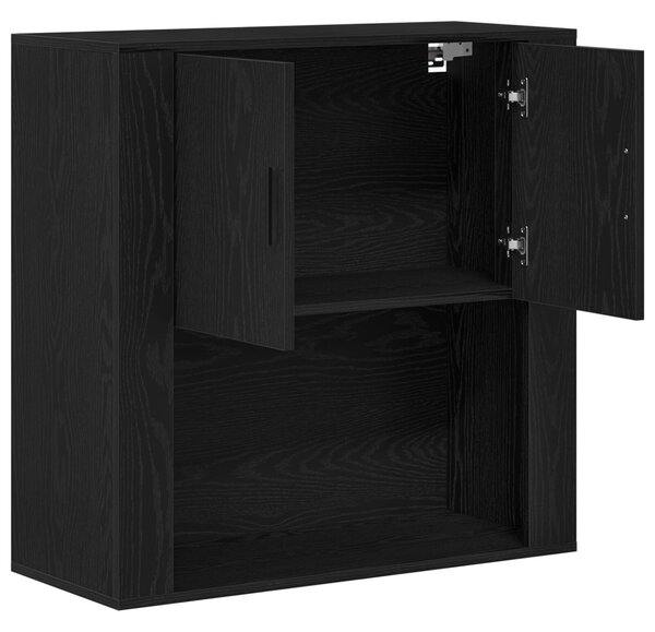 Falipolc Fekete tölgy 80x33x80 cm Szerelt fa