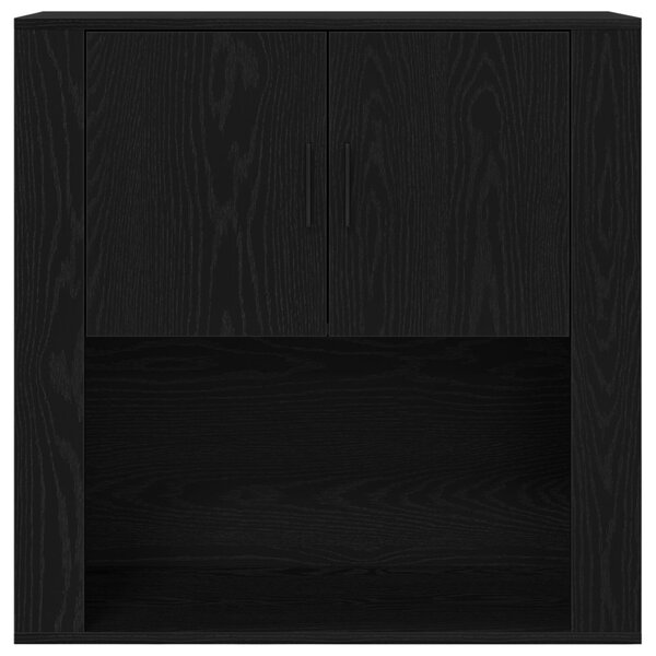 Falipolc Fekete tölgy 80x33x80 cm Szerelt fa