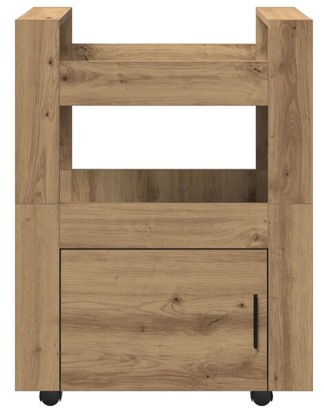 Konyhai kocsi kézműves tölgy 60 x 45 x 80 cm Faanyag