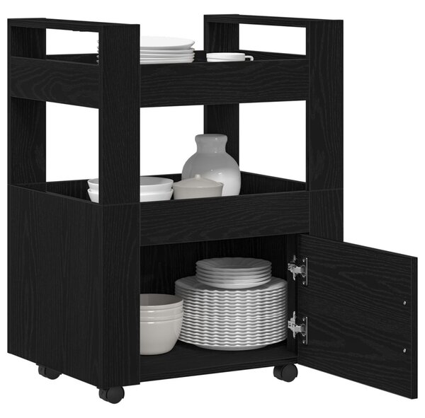 Konyhai kocsi Musta tammi 60 x 45 x 80 cm Faanyag