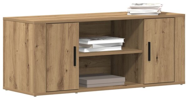 TV szekrény 100 x 35 x 40 cm kézműves tölgy Faanyag