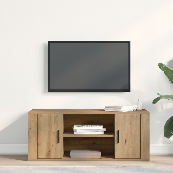 TV szekrény 100 x 35 x 40 cm kézműves tölgy Faanyag