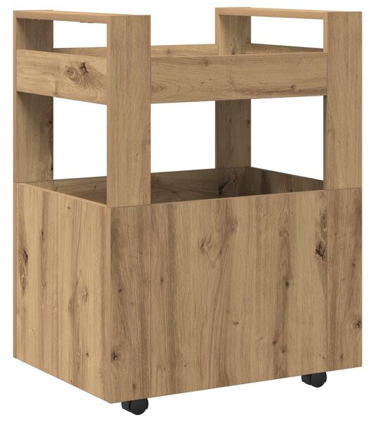 Konyhai kocsi kézműves tölgy 60 x 45 x 80 cm Faanyag