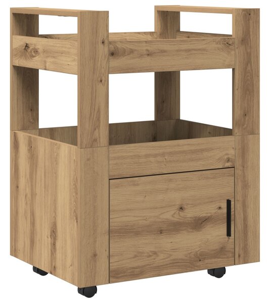 Konyhai kocsi kézműves tölgy 60 x 45 x 80 cm Faanyag