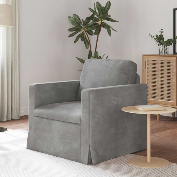 VidaXL Kanapé Világosszürke 78 x 78 x 80 cm Bársony