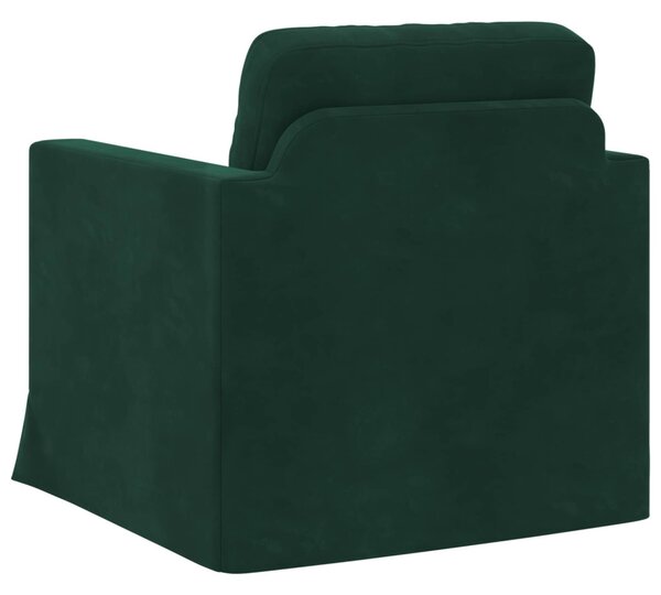 VidaXL Kanapé Sötétzöld 78 x 78 x 80 cm Bársony