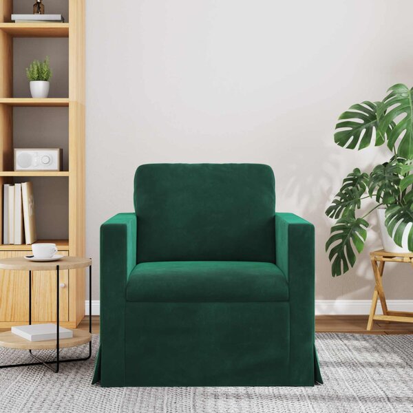 VidaXL Kanapé Sötétzöld 78 x 78 x 80 cm Bársony